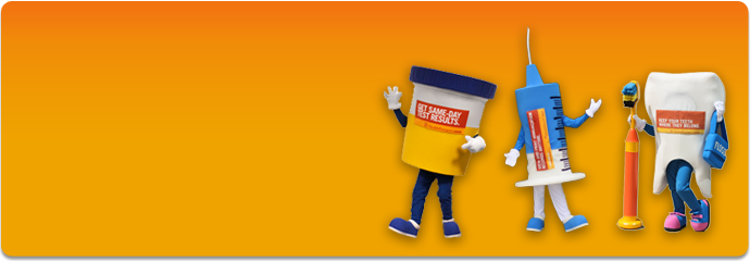 Smaller mascots banner