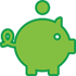 illustration of a woman putting coins in a piggy bank