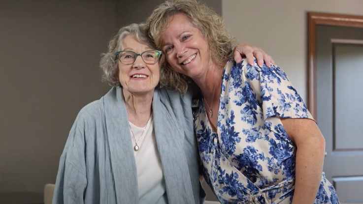 Image of Krissy Dalton, Prescription Assistance Program Coordinator and Rosemary, Patient.