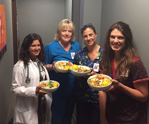Picture of members of Salad lunch club at HealthPartners West Clinic