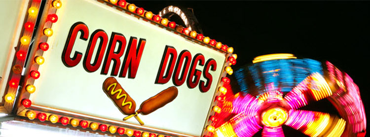 Banner: Corn Dogs sign and ferris wheel