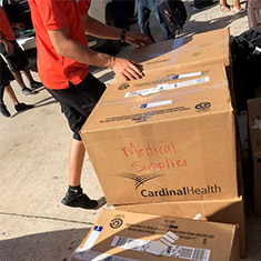 When Dr. Medina went to Puerto Rico to provide hurricane relief, he brought along 7 large boxes of medical supplies – a portion of which were donated by Park Nicollet.
