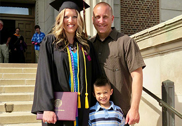 The Gear family celebrates Tiffany's graduation from nursing school.