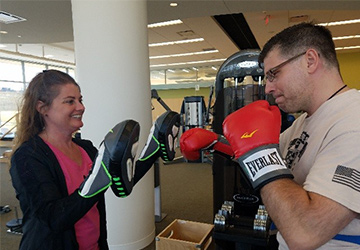 Image: Matt and his wife, Jenny, break out the boxing gloves